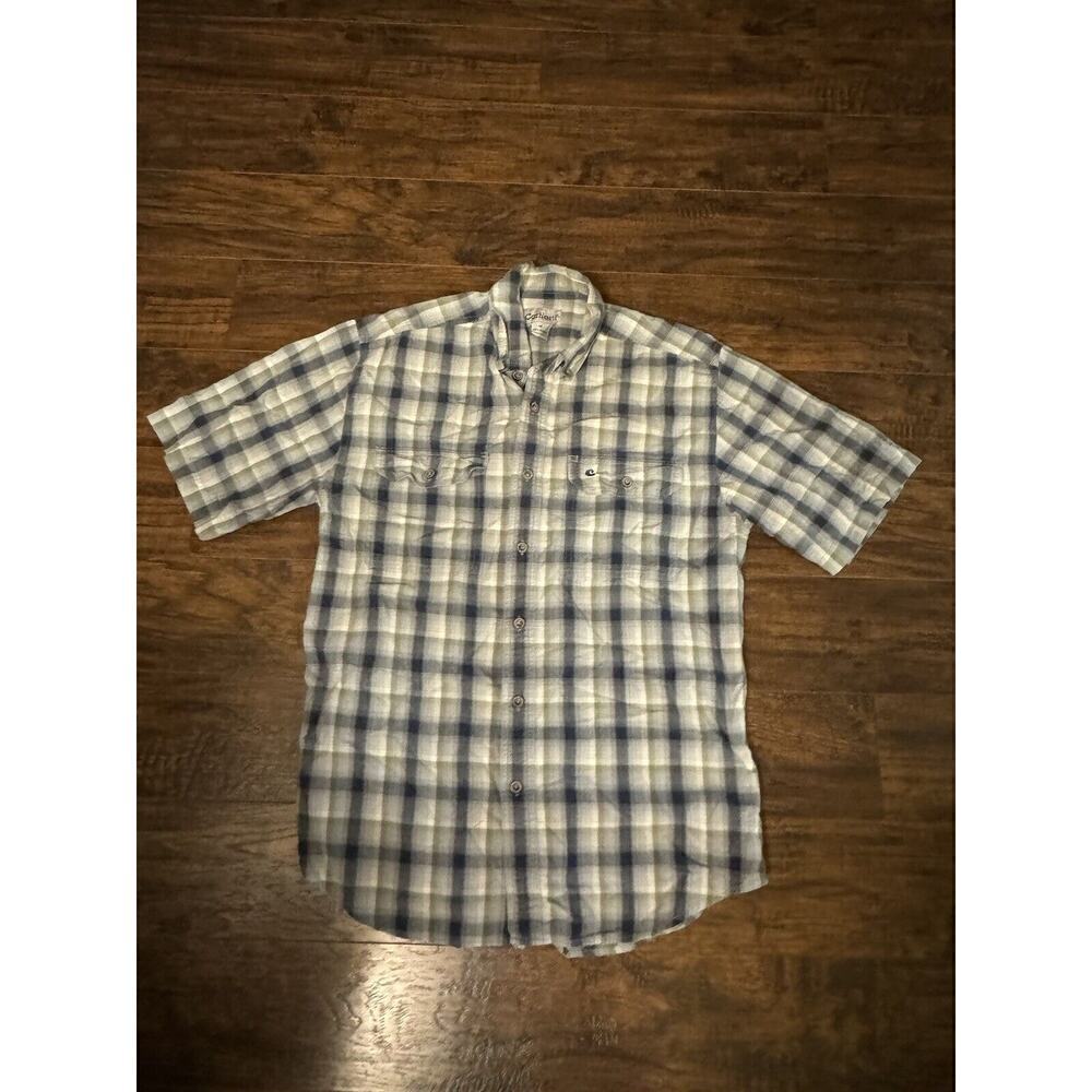 Carhartt Shirt Men’s Force Vent Grey Plaid Outdoors Short Sleeve Button Sz:m